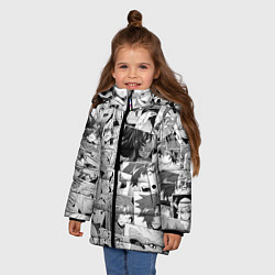 Куртка зимняя для девочки Тяжёлый труд в подземелье pattern, цвет: 3D-светло-серый — фото 2