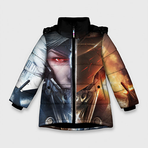 Зимняя куртка для девочки METAL GEAR RISING САМУРАЙ / 3D-Черный – фото 1
