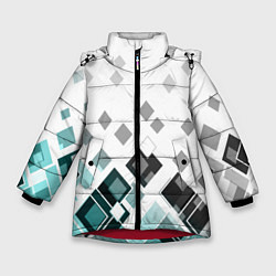 Зимняя куртка для девочки Geometric pattern Геометрический узор ромбы