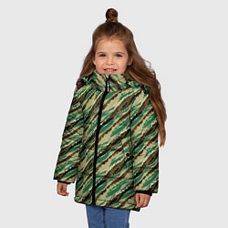 Куртка зимняя для девочки Абстрактный узор камуфляжной расцветки, цвет: 3D-черный — фото 2