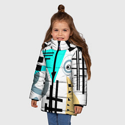 Куртка зимняя для девочки Абстрактный современный дизайн, цвет: 3D-красный — фото 2