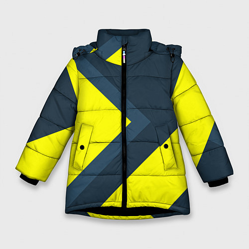 Зимняя куртка для девочки Геометрическая Стрелка / 3D-Черный – фото 1