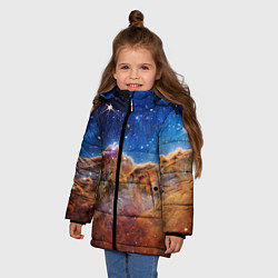 Куртка зимняя для девочки Туманность Киля фото НАСА, цвет: 3D-светло-серый — фото 2