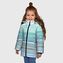 Куртка зимняя для девочки Морские линии, цвет: 3D-светло-серый — фото 2