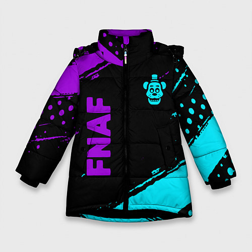 Зимняя куртка для девочки Фредди - neon / 3D-Черный – фото 1
