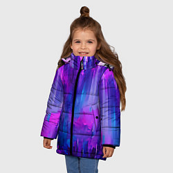 Куртка зимняя для девочки Purple splashes, цвет: 3D-черный — фото 2