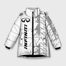 Куртка зимняя для девочки Infiniti speed на светлом фоне со следами шин: по-, цвет: 3D-черный