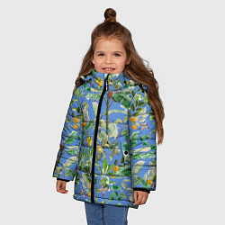 Куртка зимняя для девочки Летний Фруктовый Сад С Цветами, цвет: 3D-красный — фото 2