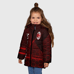 Куртка зимняя для девочки Ac milan Соты, цвет: 3D-черный — фото 2