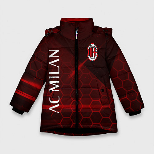 Зимняя куртка для девочки Ac milan Соты / 3D-Черный – фото 1