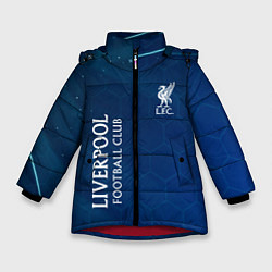 Куртка зимняя для девочки Liverpool Соты Абстракция, цвет: 3D-красный