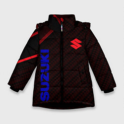 Куртка зимняя для девочки Suzuki Абстракция, цвет: 3D-черный