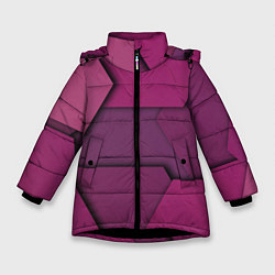 Куртка зимняя для девочки Геометрические фигуры в движении, цвет: 3D-черный