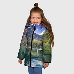 Куртка зимняя для девочки Прозрачное горное озеро, цвет: 3D-черный — фото 2