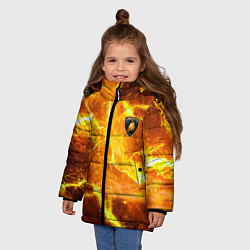 Куртка зимняя для девочки Lamborghini - яркие молнии, цвет: 3D-светло-серый — фото 2