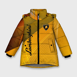 Куртка зимняя для девочки Lamborghini - абстракция, цвет: 3D-светло-серый