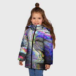 Куртка зимняя для девочки Ликвид, цвет: 3D-черный — фото 2