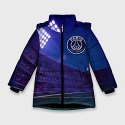 Куртка зимняя для девочки PSG ночное поле, цвет: 3D-черный