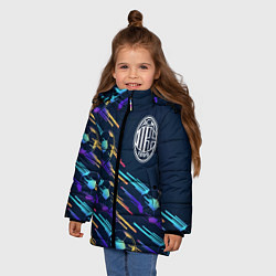 Куртка зимняя для девочки AC Milan градиентные мячи, цвет: 3D-черный — фото 2