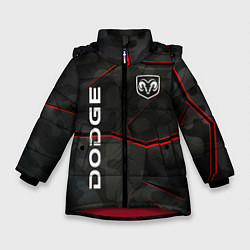 Куртка зимняя для девочки Dodge абстракция спорт, цвет: 3D-красный