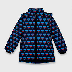 Зимняя куртка для девочки Poppy Playtime - Huggy Wuggy Pattern - без логотип