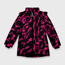 Куртка зимняя для девочки Извилина, цвет: 3D-черный