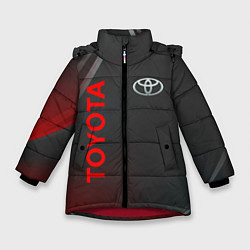 Куртка зимняя для девочки Тойота - Абстракция, цвет: 3D-красный