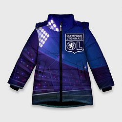 Куртка зимняя для девочки Lyon ночное поле, цвет: 3D-черный