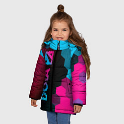 Куртка зимняя для девочки Dota - neon gradient: по-вертикали, цвет: 3D-черный — фото 2