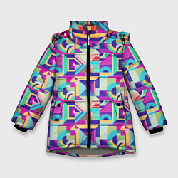 Зимняя куртка для девочки Геометрия абстрактный паттерн