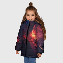 Куртка зимняя для девочки Космическое пламя, цвет: 3D-светло-серый — фото 2