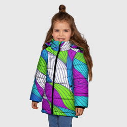 Куртка зимняя для девочки Цветная ткань, цвет: 3D-красный — фото 2