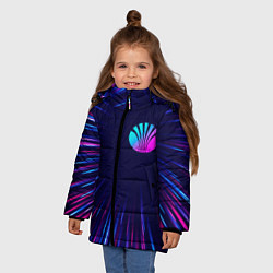 Куртка зимняя для девочки Daewoo neon speed lines, цвет: 3D-черный — фото 2