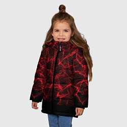 Куртка зимняя для девочки Пиксельная абстракция, цвет: 3D-светло-серый — фото 2