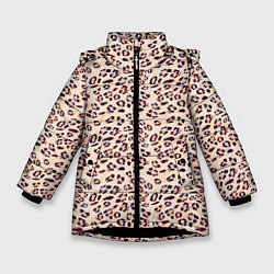 Зимняя куртка для девочки Коричневый с бежевым леопардовый узор