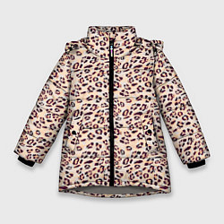 Зимняя куртка для девочки Коричневый с бежевым леопардовый узор