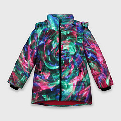 Зимняя куртка для девочки Цветной круговорот