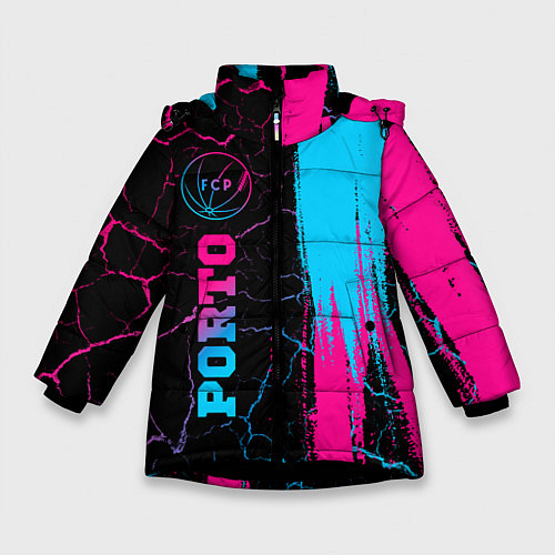 Зимняя куртка для девочки Porto - neon gradient: по-вертикали / 3D-Черный – фото 1