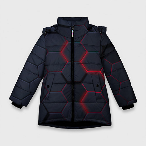Зимняя куртка для девочки Раскаленная броня / 3D-Черный – фото 1