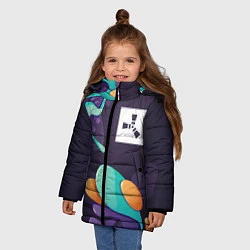 Куртка зимняя для девочки Rust graffity splash, цвет: 3D-черный — фото 2