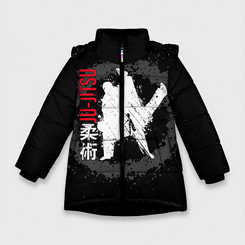 Зимняя куртка для девочки Jiu jitsu splashes / 3D-Черный – фото 1