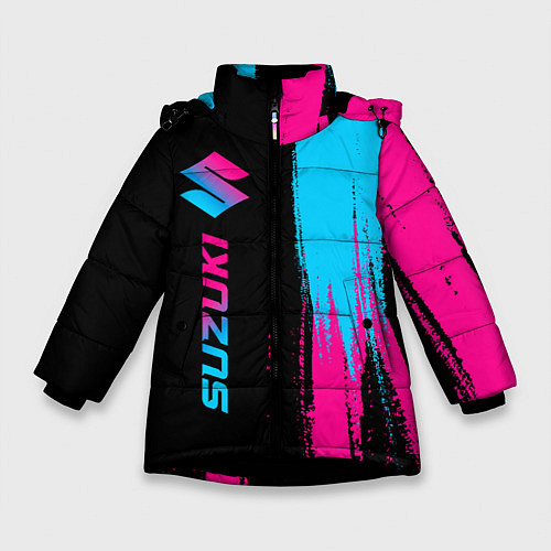 Зимняя куртка для девочки Suzuki - neon gradient: по-вертикали / 3D-Черный – фото 1