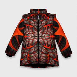 Куртка зимняя для девочки Готический узор, цвет: 3D-черный