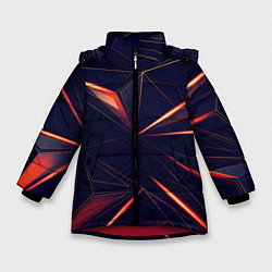 Куртка зимняя для девочки Раскаленные грани, цвет: 3D-красный
