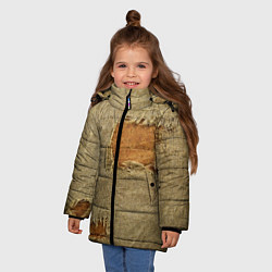 Куртка зимняя для девочки Старая рваная мешковина - авангард, цвет: 3D-черный — фото 2