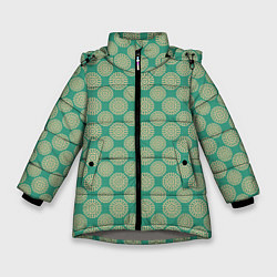 Куртка зимняя для девочки Точечные классические узоры, цвет: 3D-светло-серый