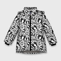 Куртка зимняя для девочки Медвежонок панда, цвет: 3D-светло-серый