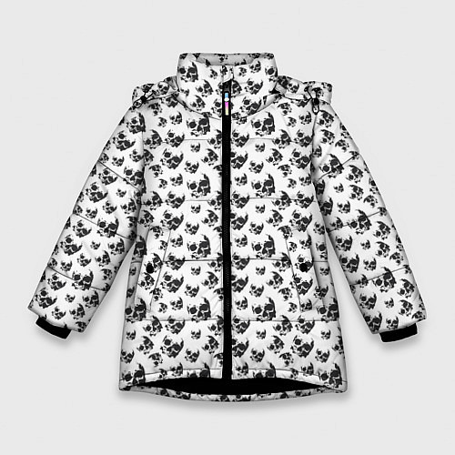 Зимняя куртка для девочки Череп без челюсти / 3D-Черный – фото 1