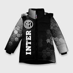 Куртка зимняя для девочки Inter sport на темном фоне: по-вертикали, цвет: 3D-черный