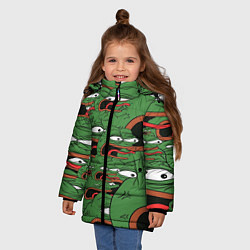 Куртка зимняя для девочки Пепе лягушка, цвет: 3D-светло-серый — фото 2